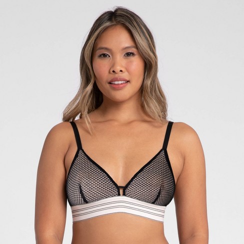 All.you.lively Women's Geo Lace Bralette - Jet Black S : Target