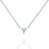 14K Gold Plated Opal Pendant Necklaces for Women | Created Opal Cubic Zirconia Dainty Necklace | Butterfly Round Triangle Antler Bar Pendants - 4 of 4