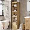 Nasitip 70"Tall Narrow Cabinet with Glass Door, Freestanding Storage Cabinets for Small Spaces, Bathroom, Laundry Room, Living Room, Kitchen - 4 of 4