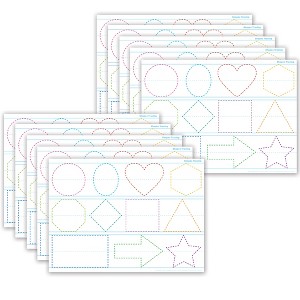 Ashley Productions® Smart Poly® PosterMat Pals™ Space Savers, 13" x 9-1/2", Shapes Tracing, Pack of 10 - 1 of 2