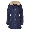 Sportoli Women Long Quilted Plush Lined Outerwear Puffer Jacket Winter Coat with Fur Hood - 2 of 4