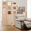 Costway 67” 3 Panel Room Divider with Paulownia Wood Photo Frames Metal Hinges for Home Natural/White - 4 of 4