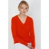 JENNIE LIU Women's 100% Pure Cashmere Long Sleeve Pullover V Neck Sweater - 2 of 3