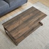 KTMBDW Coffee Table, 48" Rectangular Coffee Table for Living Room Mid Century Modern Coffee Table, Unique Center Table with Wood Base for Small Spaces - 4 of 4