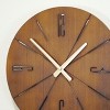 VIP Wood 16 in. Brown Mid Century Wall Clock - 4 of 4