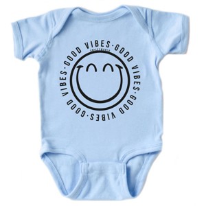 The Juniper Shop SmileyWorld Good Vibes Outline Baby Short Sleeve Bodysuit - 1 of 4