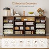 GustoWave 12-Drawer Fabric Dresser, Skinny Chest of Drawers with Charging Station, Led Lights & Metal Frame, Modern Cloth Storage Organizer - 3 of 4