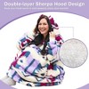 Catalonia Boho Geometric Pattern Fleece Plush Wearable Blanket Hoodie Sweatshirt for Women Men, Soft Fuzzy Snuggie Aztec Crochet Pullover, Cozy Gift - 3 of 4