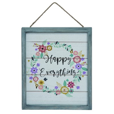 Transpac Wood 10" White Easter Hello Spring Frame Wall Accent