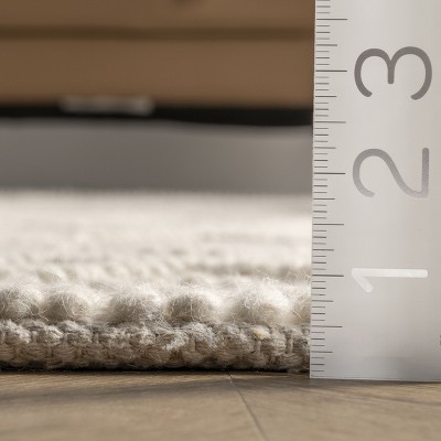 Ivory Trellis Handmade Wool Area Rug, 4' x 6', Easy Care