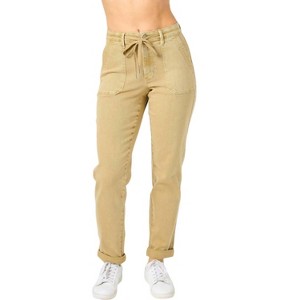 Women's High Waist Gart Dyed Cuffed Jogger - Judy Blue - 1 of 4