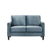 Home Design Airell Velvet Arm Loveseat, Blue - 3 of 4