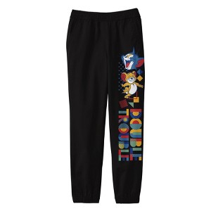 Tom & Jerry Building Block Tower Boy's Black Sweatpants - 1 of 2