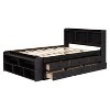 Dolonm Full Bed with Bookcase Headboard, Under bed Storage Drawers and Bed End Storage Case - 2 of 4