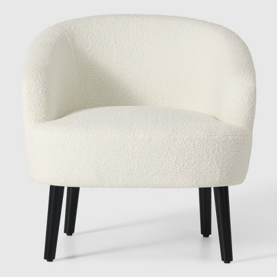 WestinTrends Alexandria 29" Wide Mid Century Modern Faux Shearling Barrel Accent Arm Chair