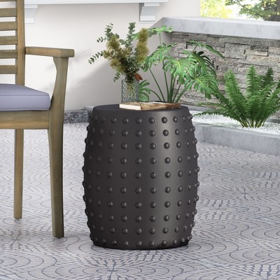 Maggift Patio End Tables Accent Side End Table for Outdoor and Indoor, Garden, Backyard Use, Special Design, Black, 15.5"*15.5"*18"