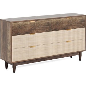 Tribesigns 6-Drawer Dresser for Bedroom, 55 Inches Farmhouse Chest of Drawers, Wood Double Dresser Organizer Cabinet for Bedroom, Closet - 1 of 4