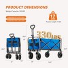 SKRAN Capacity Foldable Portable Wagons Carts with All-Terrain Wheels & Drink Holders,Heavy Duty Collapsible for Beach,Picnics(Wagon Only) - 3 of 4