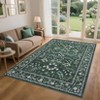 Washable Area Rugs for Bedroom Non-Slip Floral Living Room Carpet - 2 of 4