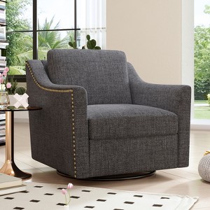 360 Degree Swivel Armchair Cotton linen skin-friendly fabric Ergonomic design - 1 of 4