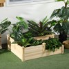 Outsunny 3 Tier Raised Garden Bed, Wooden Raised Flower Bed, Outdoor Planter Box Kit for Vegetables, Herbs, Flowers, 42.5" x 34.75" x 14.25", Natural - 3 of 4