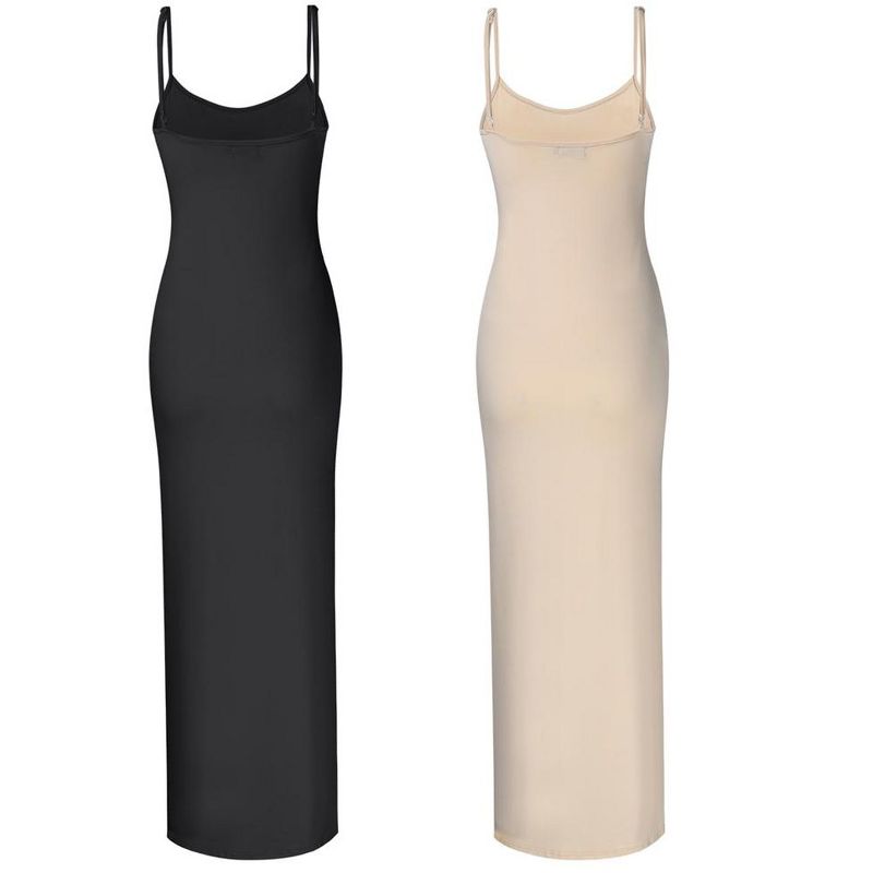 Women Full Slip Under Dresses Sleeveless Adjustable Spaghetti Strap Cami Maxi Dress Nightgowns Sleepwear, 3 of 5