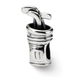 Black Bow Jewelry Sterling Silver Golf Bag Bead Charm - 1 of 3