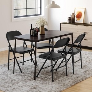 Acekool Grey All-Steel Folding Chairs, Heavy Duty Metal Frame, Holds Up to 350 lbs, Portable for Home or Events - 1 of 4