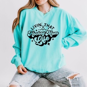 Simply Sage Market Livin' That Hockey Mom Life Lightweight Garment Dyed Sweatshirt - 1 of 4