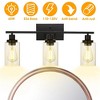 iMountek "3-Light Wall Sconce with Clear Glass Shade – Modern Bathroom Vanity Lamp Fixture for Porch, Living Room, Bedroom, Hallway"White - 3 of 4