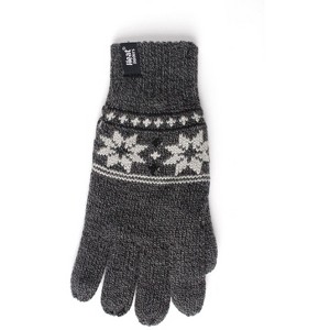 Heat Holders® Men's Fairisle Gloves | Insulated Cold Gear Gloves | Advanced Thermal Yarn | Warm, Soft + Comfortable | Plush Lining - 1 of 1