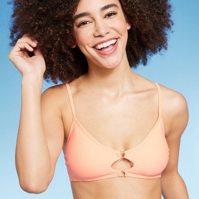 Women's Ribbed Fixed Triangle Bikini Top - Wild Fable™ Rust Xxs : Target