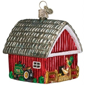 Old World Christmas Glass Blown Ornament, Barn - 1 of 4