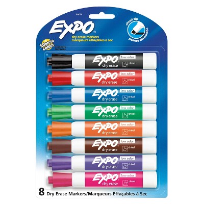 Expo 8pk Dry Erase Markers Chisel Tip Multicolored