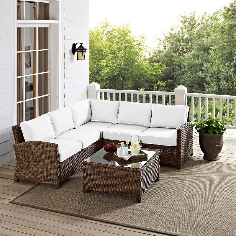Crosley 4pc Bradenton Steel Outdoor Patio Sectional Sofa Furniture Set, 2 of 14