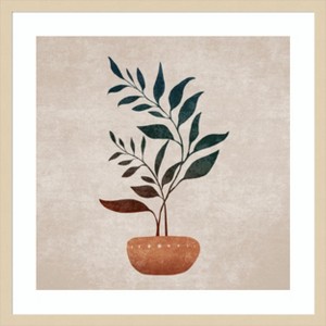 Amanti Art Vazodaki Ikili Dal by Emel Tunaboylu Wood Framed Wall Art Print - 1 of 4