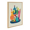 Kate and Laurel Sylvie Mid Century Modern Cocktails Framed Canvas by Rachel Lee of My Dream Wall, 23x33, Natural - 2 of 4