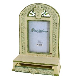 Foundations 9.25 In 4X6 Irish Frame With Drawer Photo Cross Arch Beads Single Image Frames - 1 of 3