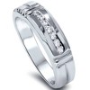 Pompeii3 1/4ct Channel Set Diamond Ring 14K White Gold Mens Wedding Band - 2 of 3