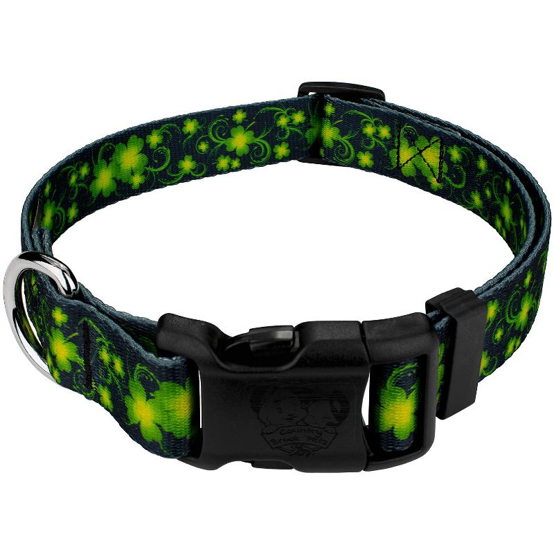 Country Brook Petz® Deluxe Clovers In The Wind Dog Collar - Made in The U.S.A., 1 of 6