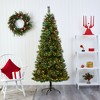 Nearly Natural 7-ft White Mountain Pine Artificial Christmas Tree with 400 Clear LED Lights and Pine Cones - 4 of 4