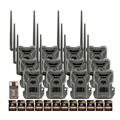 Spypoint Flex M Twin Pack 28MP Cellular Trail Cameras with 12 x 32GB Card Bundle