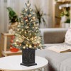 3ft Pre-Lit Christmas Tree,Artificial Christmas Trees,Snow Flocked Prelit Xmas Tree with Base,Timer Function,for Indoor Outdoor Decoration - 2 of 4