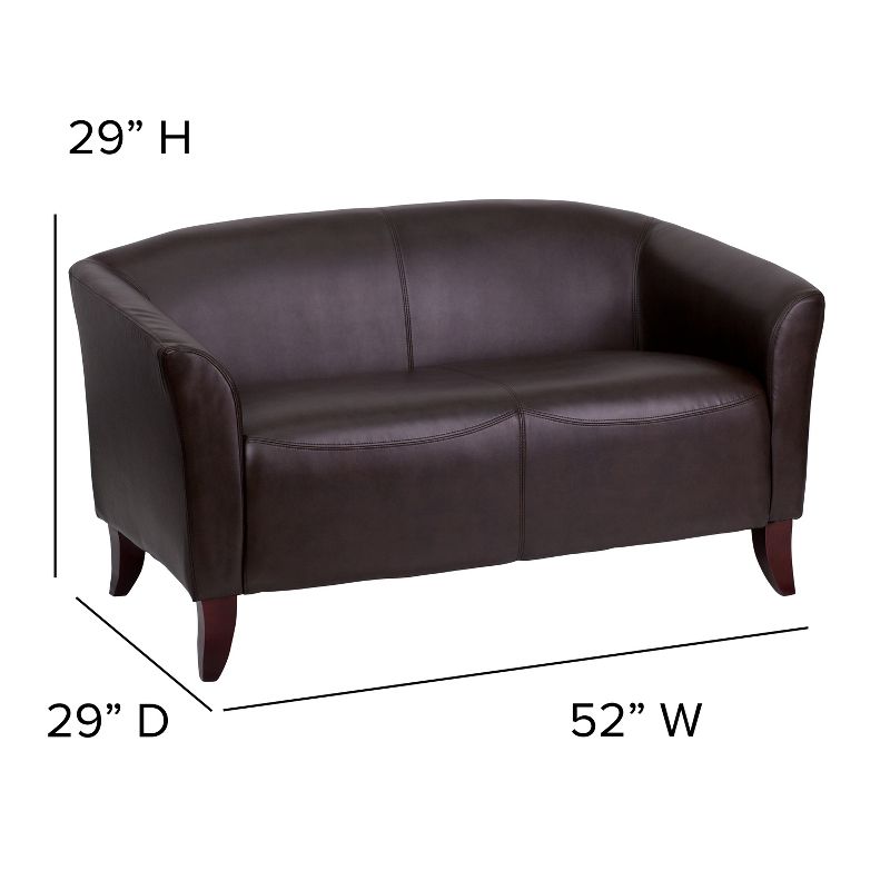 Flash Furniture HERCULES Imperial Series LeatherSoft Loveseat with Cherry Wood Feet, 4 of 9