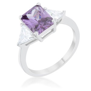 Slickblue 4.5ct CZ Engagement Ring for Women, Classic Style, Rhodium Plated, Trillion Cut, Color Options, Sizes 5-10 - 1 of 4