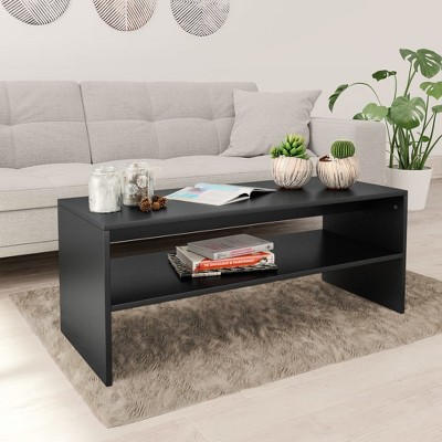 vidaXL Coffee Table Black Engineered Wood Small Coffee Table