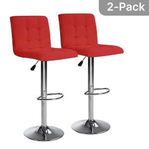 Rbied 2-Pack Adjustable Height Bar Stools, 360° Flexible Rotation Counter Height Cushion Bar Stools with Back, Pedal - 1 of 4