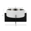 THE LICKER STORE Intersecta Small/Medium Concrete & Stainless Steel Bowl 16oz (2 Cups) w/ Metal Stand Pet Feeder - 4 of 4
