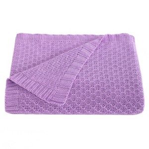 Bamboo-Derived Rayon Toddler Blanket, Cooling Breathable Cable Knit Blanket for Crib & Stroller, 30x40 Inch - NTBAY - 1 of 4