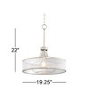 Possini Euro Design Layne Brushed Nickel Pendant Light 19 1/4" Wide Modern Organza Outer Glass Inner Drum Shade for Dining Room House Kitchen Island - 4 of 4